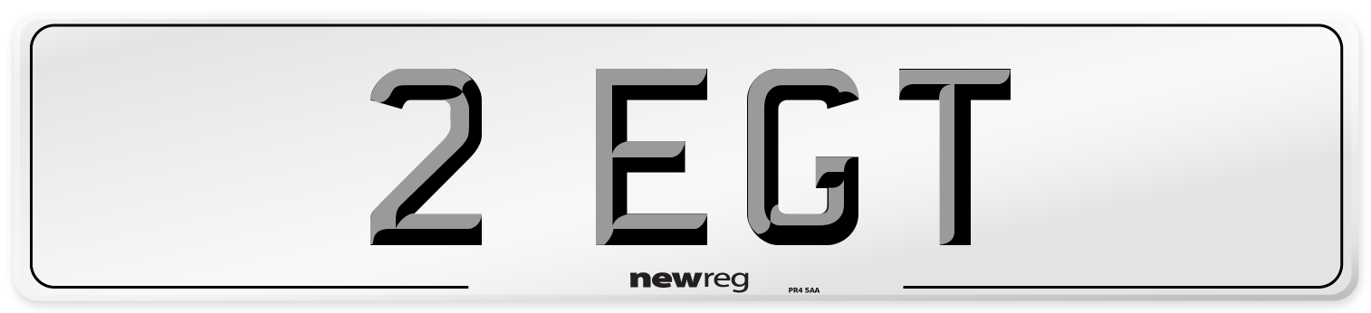 2 EGT Number Plate from New Reg